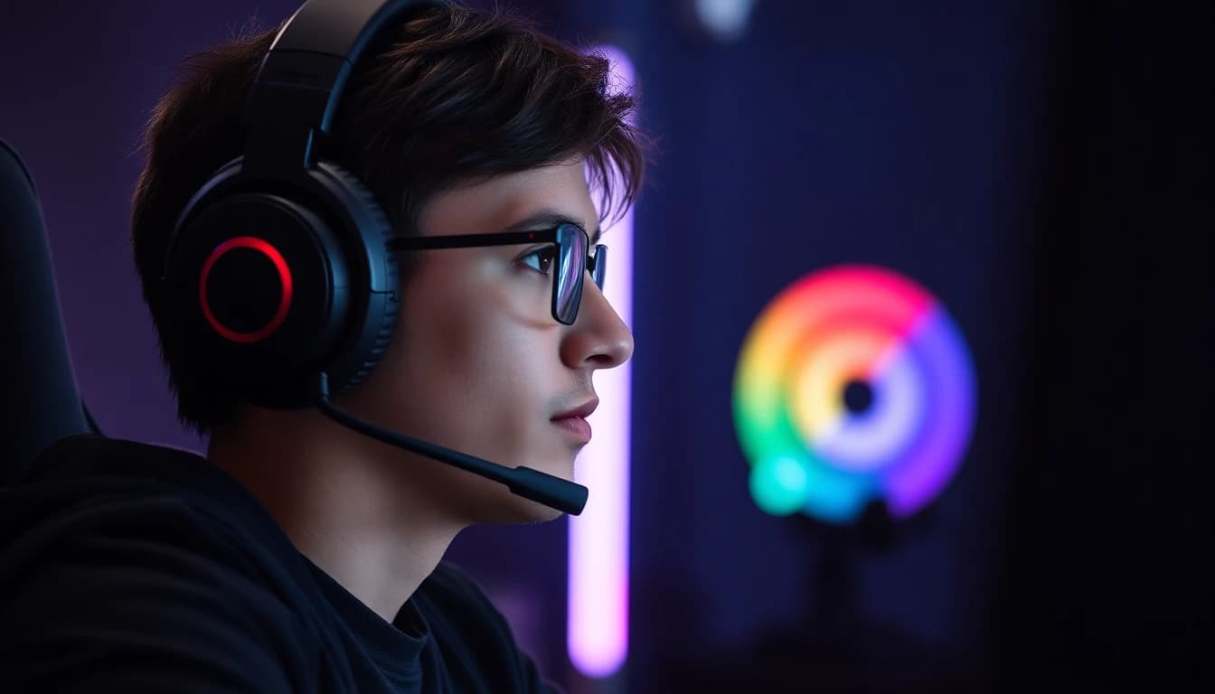 Esports gamer using audio cues during competitive FPS gaming