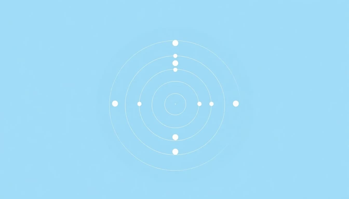 Peripheral vision test illustration showing 180 degree visual field with corner targets